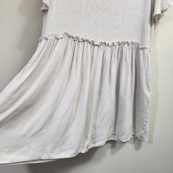 House of Sienna linen blend v-neck button front short sleeve dress NWT size 14 - Picture 10 of 11